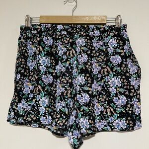 Ett:Twa by Anthropologie Novelty Bird Floral Pull On Shorts Size Medium